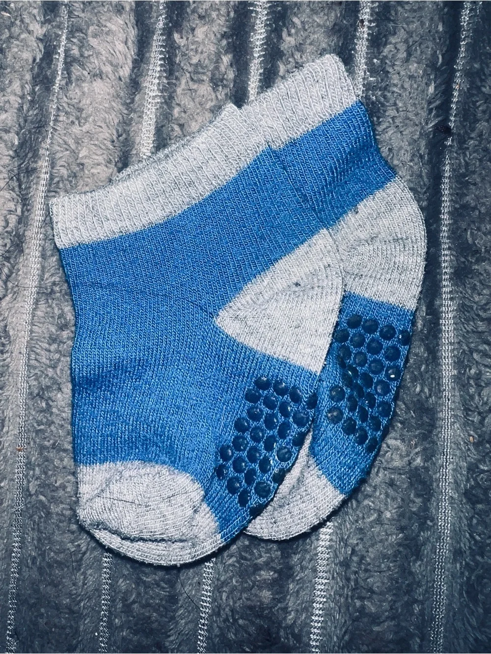 Assorted Baby Boys Non-Slip Socks - Blue, White, Gray, Teal Stripes